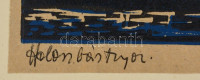 Herwerth József (1939-1987): Halászbástya, színes linómetszet, papír, jelzett, vékony kartonra kasírozva, 17x25 cm