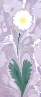 A Hikmet (?-): Virág. Waterface painting, papír, paszpartuban, technika megnevezésével külön papíron, 24x16,5 cm