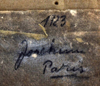 Joachim József (1897-1954): Szobor tanulmány, ceruza, szén, papír, jelzett és datált (Joachim Paris 1923), sérült, kartonra kasírozva, 63×42,5 cm