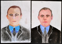 Kádár jelzéssel, össz. 2 db mű: Férfi portrék. Akvarell, papír, 41,5×29 cm