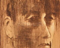 Kondé László (1954-2002): Tanulmányfej 1982. Hidegtű, papír, jelzett, 23×18 cm