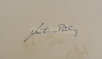 1995 Leisztner Piroska (1938-): Nőszirom. Monotípia, papír, jelzett (hátoldalán is), üvegezett fa keretben, hátoldalán Független Magyar Szalon kiállítási címkével, 43x43 cm