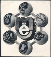 Lengyel Sándor (1930-1988): Magyar édesipar, reklámterv, vegyes technika, papír, jelzés nélkül, szélén kis szakadás, 22x20 cm