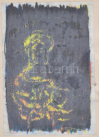 Massimo jelzéssel: Portré. Olaj, papír, datált (Roma 15 giugno 1970), kartonra kasírozva, kopott fa keretben, 33×23,5 cm