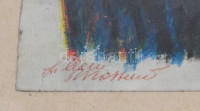 Massimo jelzéssel: Portré. Olaj, papír, datált (Roma 15 giugno 1970), kartonra kasírozva, kopott fa keretben, 33×23,5 cm