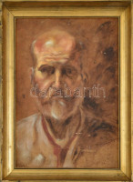 Mednyánszky jelzéssel: Csavargó. Olaj, farost, kisebb sérülésekkel. Sérült fa keretben, 48,5x35 cm