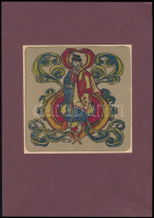 Nagy Sándor (1869-1950): Betyár. Linómetszet a Díszítő Művészet egyik (cca 1910) számából, dúcon jelzett, 14,5x15 cm