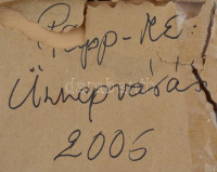 PÉ jelzéssel: Ünnepvárás, olaj, farost, hátoldalán is jelzett és datált (Papp ME, Ünnepvárás, 2006, fa keretben, 40x30 cm