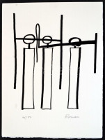 Viktor Roman, Román Viktor (1937-1995): Konstruktív kompozíció, a Hommage a Patkai mappából. Szitanyomat, merített papír, jelzett és számozott (46/50).