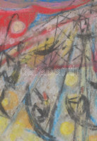 Scheiber jelzéssel: Cirkusz. Kréta, papír, üvegezett keretben, 42×27,5 cm