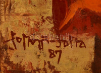 Somogyi-Soma László (1927-2004): Festők virága. Olaj, farost, jelzett, keretben, 80×60 cm