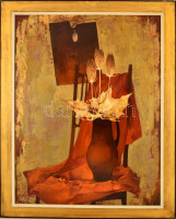 Somogyi-Soma László (1927-2004): Festők virága. Olaj, farost, jelzett, keretben, 80×60 cm