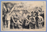 Gy. Molnár István (1933-2010): A budapesti Munkástanács ülése 1919. Rézkarc, papír, jelzett, 19×29 cm