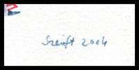 Szeift Béla (1944-2012): A híres kétfejű. Akvarell, filctoll, merített papír, jelzett, datált (2004), hátoldalán is autográf felirattal, 32,5x24 cm