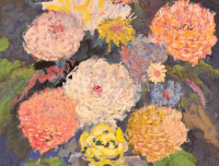 Szepessy jelzéssel: Virágcsendélet. Tempera, karton, keretben, 70×50 cm