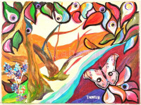Telegdy Winkler Attila (?-): Pillangó. Olaj, vászon, jelzett, 29×39 cm