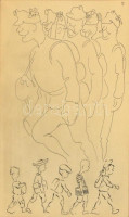 cca 1910 TT jelzéssel: Az ifjak álma. Tus, papír, üvegezett keretben, 17×11 cm