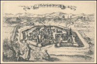 Össz. 5 db klf. rézkarc és hidegtű grafika, többek közt Varga Nándor Lajos, Pirkenstein után (1895-1978): Fünfkirchen (Pécs), rézkarc, papír, jelzett a karcon, 9,5x14,5 cm