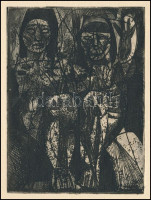 Össz. 5 db klf. rézkarc és hidegtű grafika, többek közt Varga Nándor Lajos, Pirkenstein után (1895-1978): Fünfkirchen (Pécs), rézkarc, papír, jelzett a karcon, 9,5x14,5 cm