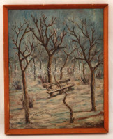 Vass jelzéssel: Havas pad. Olaj, vászon, keretben, 49×39 cm