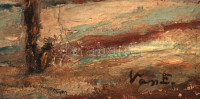 Vass jelzéssel: Havas pad. Olaj, vászon, keretben, 49×39 cm