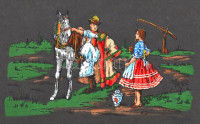 Olvashatatlan jelzéssel: Alföldi pár. Tus, akvarell, papír, 25×35 cm