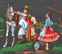 Olvashatatlan jelzéssel: Alföldi pár. Tus, akvarell, papír, 25×35 cm
