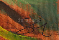 Olvashatatlan jelzéssel: Pár padon. Olaj, vászon, 40×50 cm