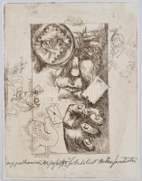Olvashatatlan jelzésel: Filatelist. Rézkarc, papír, 31×24 cm