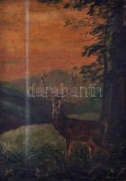 Olvashatatlan jelzéssel: Szarvas. Olaj, vászon. Jelzett. 71x50 cm