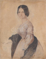 XIX. sz. közepe: Jelzés nélkül: Szendrey Júlia portréja. Akvarell, papír.  14x20 cm Üvegezett keretben.