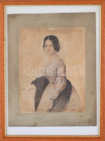 XIX. sz. közepe: Jelzés nélkül: Szendrey Júlia portréja. Akvarell, papír.  14x20 cm Üvegezett keretben.