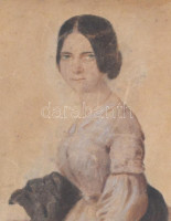 XIX. sz. közepe: Jelzés nélkül: Szendrey Júlia portréja. Akvarell, papír.  14x20 cm Üvegezett keretben.