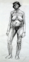 Jelzés nélkül: Álló akt. Kréta, papír, 60,5x35 cm