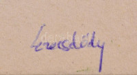 Szecsödy jelzéssel: Falusi templom. Tempera, karton 15x21 cm