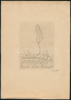 Willi Geiger (1878-1971): Ex libris Reich Peter Cornel. Rézkarc, papír, jelzett, 11,5×8,5 cm
