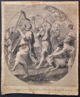 cca 1710 Jacob Frey  Dominichin után.: Vilor fiam plusquam factus sum, et humilis ero in occulis meis. Rézmetszet. 31x38 cm