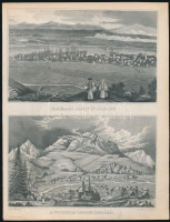 cca 1853 Kubinyi Ferenc: Magyarország és Erdély képekben c munkából: Máramaros-Sziget és Szlatina, A Pietroszai havasok Borsánál  Varsányi.kőrajza. / Lithograhy 21x27 cm