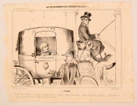 1839 A közkocsik kényelmetlenségei Politikai karikatúra. Kőnyomat / Inconveniences of public transport Lithographed political caricature. 24x32 cm