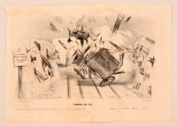 1839 Korai vasutas karikatúra. Kőnyomat / Early caricature regarding railways. Lithographed political caricature. 24x32 cm