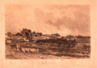 cca 1890 Kondás, acélmetszet, papír, jelzett (Theodor Alphons), Poettenkofen festménye után, foltos, kis sérüléssel, fa keretben, 12,5×17 cm