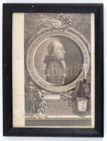 1796 József nádor ifjúkori arcképe. 'Jósef Antal örökös királyi fő-hertzeg született IX. Mártius 1776' Litográfia. Szetter, Bécs.10x17 cm Üvegezett keretben