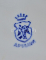 Sisi porcelán bögre, jelzett, hajszálrepedésekkel, d: 8 cm, m: 10 cm + gyümölcsös kerámia tartó, hajszálrepedésekkel, d: 11 cm, m: 7 cm