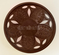 Nagyméretű dekoratív kerámia asztalközép, jelzés nélkül, kopásokkal, d: 39 cm