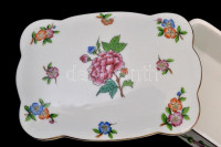 Herendi Eton mintás rózsás bonbonier, kézzel festett, jelzett (Herend Hungary 1942), apró kopásnyomokkal, 8,5x12 cm