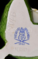Herendi rózsa. Kézzel festett, jelzett (Herend Hungary 1941), hibátlan. 7,5x4,5 cm