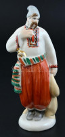 Orosz porcelán férfi, kézzel festett, jelzett, kis kopásnyomokkal, m: 15,5 cm