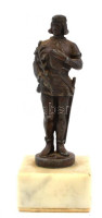 Szent Imre. Ón szobor, jelzés nélkül, alabástrom talapzattal. 16 cm