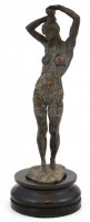 Győrfi I. jelzéssel: Akt, bronz, fa talapzaton, m: 21,5 cm