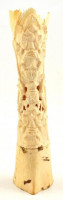 Isten / totemoszlop faragott csont szobrocska 19 cm